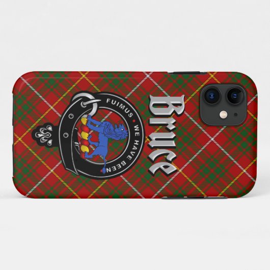 Bruce Clan Abzeichen & Tartan Phone Case (Rückseite (Horizontal))