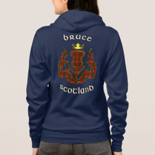 Bruce Clan Abzeichen & Tartan w/Motto Hoodie