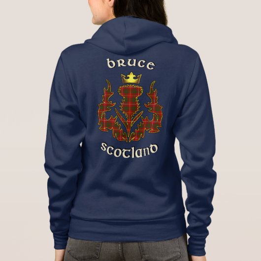 Bruce Clan Abzeichen & Tartan w/Motto Hoodie (Rückseite)