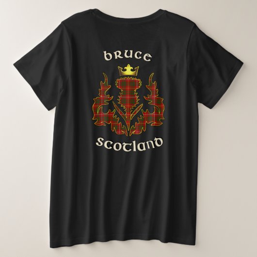 Bruce Clan Abzeichen & Tartan w/Motto T - Shirt (Design Rückseite)