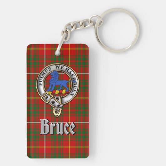 Bruce Clan Badge/Tartan Rectangle Schlüsselanhänger (Rückseite)
