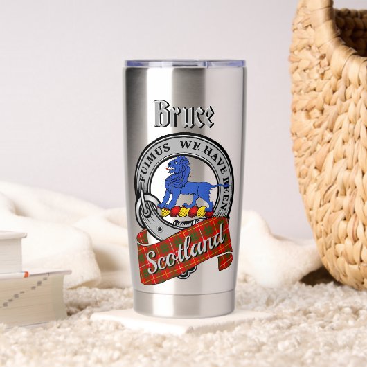 Bruce Clan Badge & Tartan Thermobecher (Wohnzimmer (gedreht))