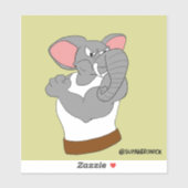 Bruce der Elefant Cartoon Strongman Aufkleber (Blatt)