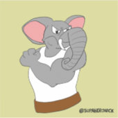 Bruce der Elefant Cartoon Strongman Aufkleber (Vorderseite)