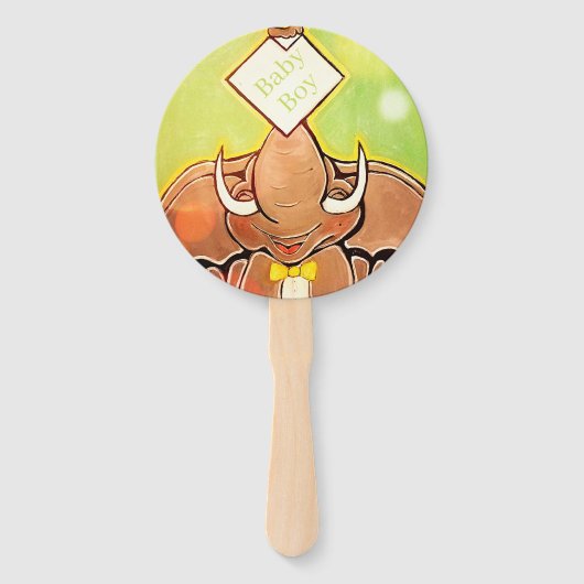 Bruce, die Elefanten-Speller-Handfans Fächer (Rückseite)