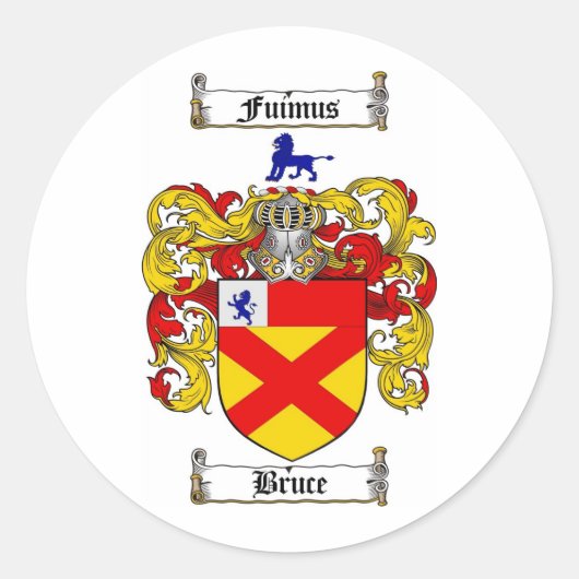BRUCE-FAMILIENWAPPEN - BRUCE-WAPPEN RUNDER AUFKLEBER (Vorderseite)