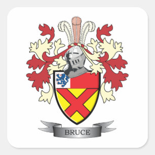 Bruce Familienwappen Coat of Arms Quadratischer Aufkleber