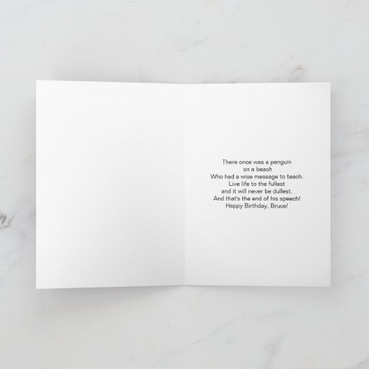 Bruce Happy Birthday African Penguins Spaß Card Karte (Innenseite)
