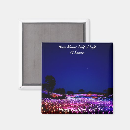 Bruce Munro, Field of Light, Paso Robles, CA. Magnet (Vorderseite/Rückseite)