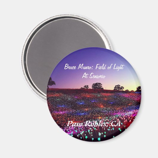 Bruce Munro, Field of Light, Paso Robles, CA. Magnet (Vorderseite/Rückseite)