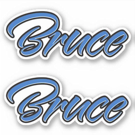 Bruce Name blue Aufkleber Sticker Stickerset (Vorderseite)