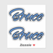 Bruce Name blue Aufkleber Sticker Stickerset (Blatt)