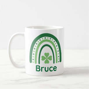 Bruce Name Clover Boho Rainbow Kaffeetasse