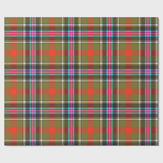 Bruce of Kinnaird Ancient Tartan Kariertes Muster Geschenkpapier (Flach)