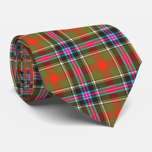Bruce of Kinnaird Ancient Tartan Kariertes Muster Krawatte (Gerollt)