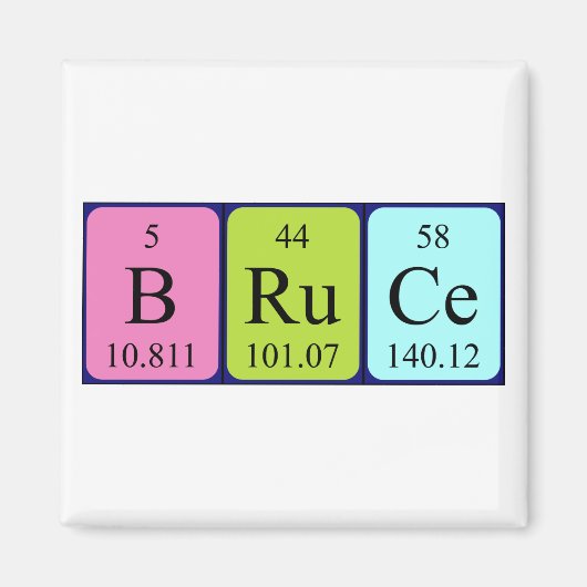 Bruce periodic table name magnet (Vorne)