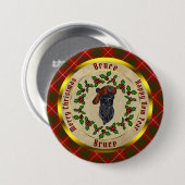 Bruce Scottie Dog Christmas Button (Vorne & Hinten)