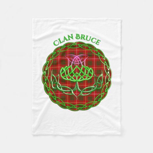 Bruce Scottish Tartan Celtic Thistle Fleecedecke (Vorderseite)