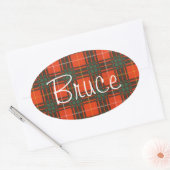 Bruce Scottish Tartan Ovaler Aufkleber (Umschlag)