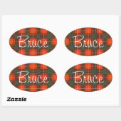 Bruce Scottish Tartan Ovaler Aufkleber (Blatt)
