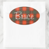 Bruce Scottish Tartan Ovaler Aufkleber (Tasche)