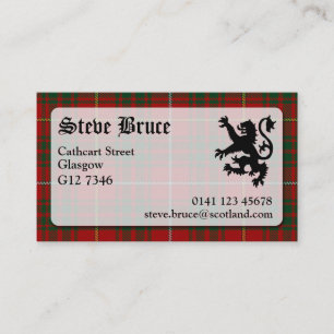 Bruce Tartan Business Card Visitenkarte
