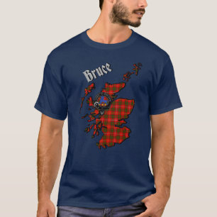 Bruce Tartan Map & Abzeichen T - Shirt