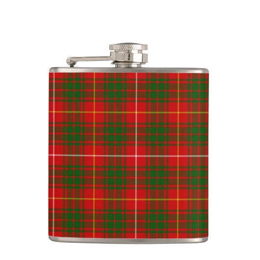 Bruce tartan Red grün kariert Flachmann (Vorderseite)