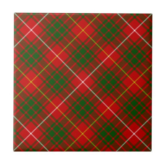Bruce tartan Red grün kariert Fliese (Vorderseite)
