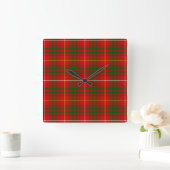 Bruce tartan Red grün kariert Quadratische Wanduhr (Zuhause)
