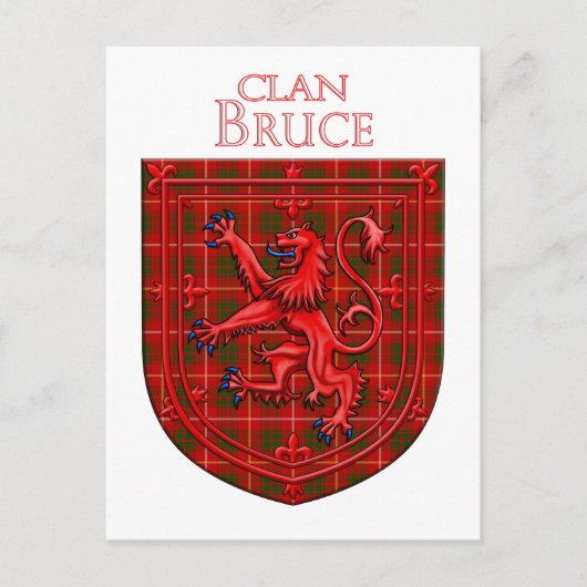 Bruce Tartan Scottish Kariert Lion Rampant Postkarte (Vorderseite)