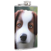 Bruce the Border Collie Puppy, Hip Flask Flachmann (Rechts)