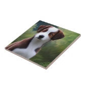 Bruce the Border Collie Puppy, Keramik Tile Fliese (Seite)