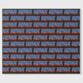 Bruce Vorname Name Graffiti blue orange Geschenkpapier (Flach)