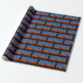 Bruce Vorname Name Graffiti blue orange Geschenkpapier (Ungerollt)