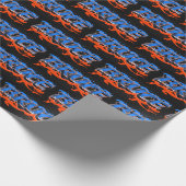 Bruce Vorname Name Graffiti blue orange Geschenkpapier (Ecke)
