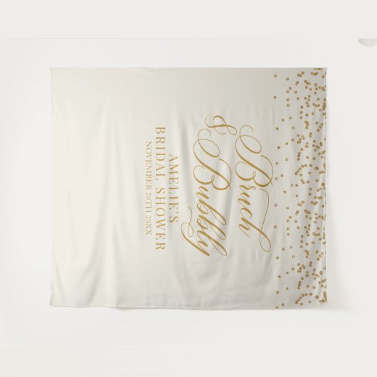 Bruch and bubbly cream glitter gold backdrop wandteppich (Vorderseite (Horizontal))