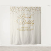 Bruch and bubbly cream glitter gold backdrop wandteppich (Vorderseite)
