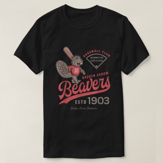 Bruch Arrow Beavers Mini League Retro Baseball T T-Shirt (Design vorne)