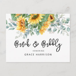 Bruch & Bubbly Brautparty Sunflower Einladungspostkarte