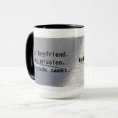 Bruch-Code-Namen-Tasse Tasse (Vorderseite Links)