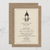 Bruch und Lace  Lavendel Einladung (Vorne/Hinten)