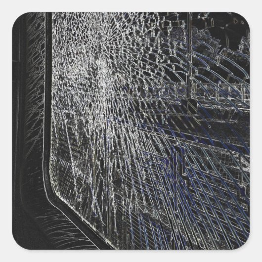 Bruchbahnfenster Quadratischer Aufkleber (Vorderseite)