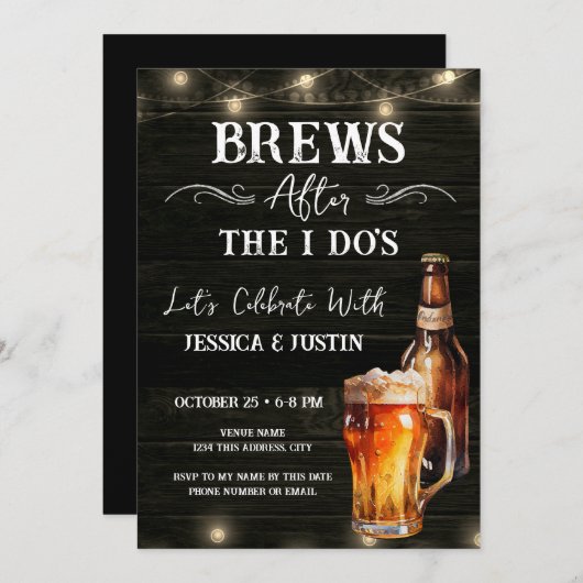 Brüche nach Lässiger Hochzeit nach dem Party Einladung (Vorne/Hinten)