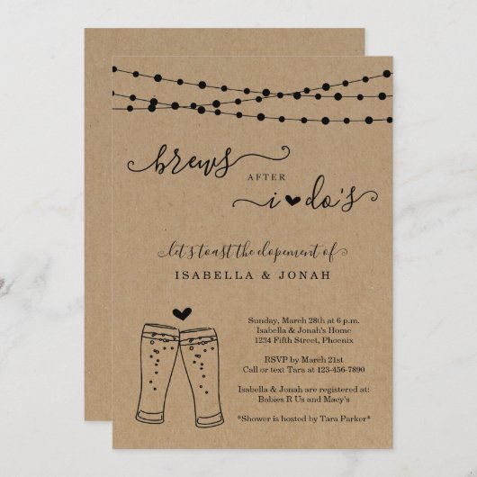 Brüche, nachdem ich nur Empfang mache Einladung (Vorne/Hinten)