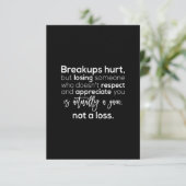 Brüche tun weh, verlieren aber jemanden, der nicht dankeskarte (Stehend Vorderseite)