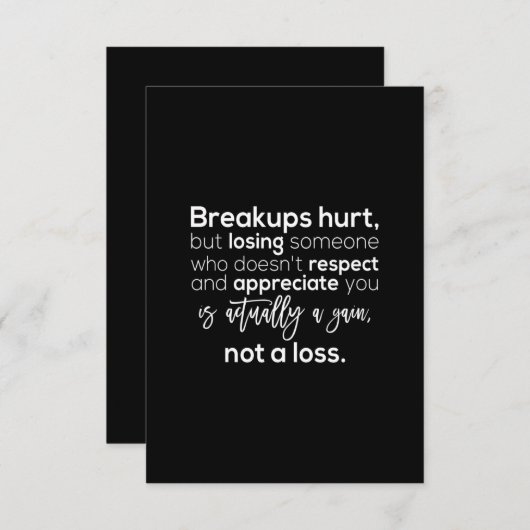 Brüche tun weh, verlieren aber jemanden, der nicht dankeskarte (Vorne/Hinten)