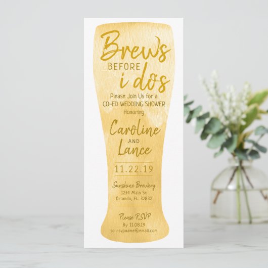 Brüche vor dem Co-Ed-Polterabend Einladung (Stehend Vorderseite)