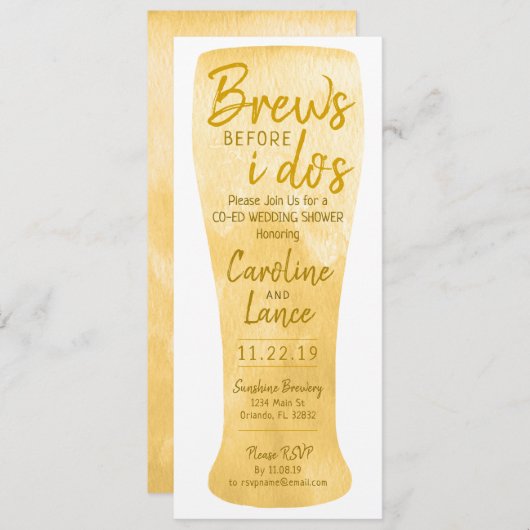 Brüche vor dem Co-Ed-Polterabend Einladung (Vorne/Hinten)