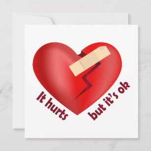 Brüchendes Herz geheilt mit Pflaster und Zitat zum